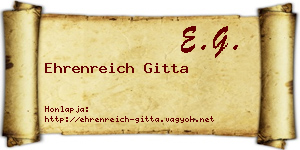 Ehrenreich Gitta névjegykártya